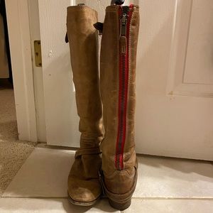 Steve Madden Boots with Red Zipper